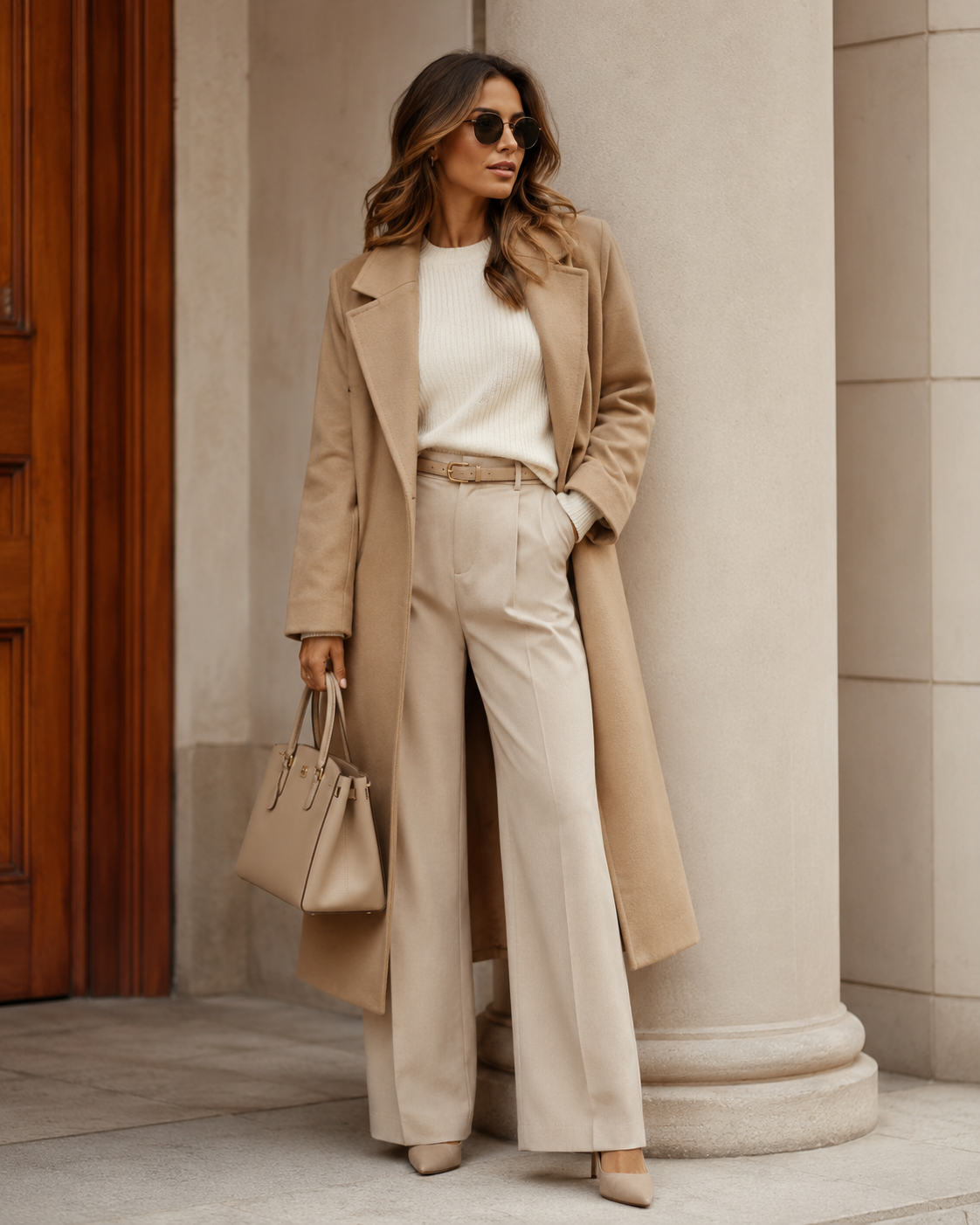 Monochrome dameslook in beige, crème en camel