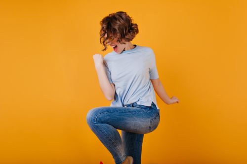 Damesjeans met hoge taille 1