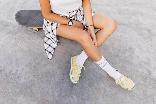 Dames sneakers met plateauzool 1