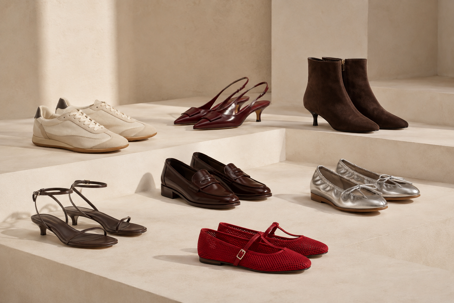 De beste damesschoenen van 2026 – sneakers, ballerina’s, loafers, sandalen, pumps en enkellaarsjes